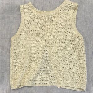 Elegant Cream Crochet Tank Top